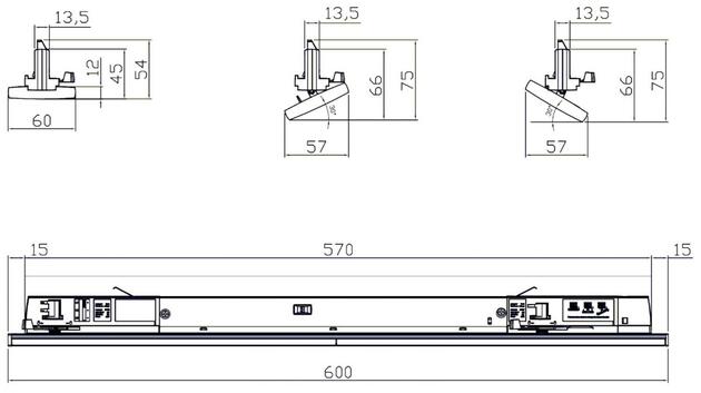 Deko-Light 3-fázové svítidlo, lineární Pro, Tilt, 20 W, 4000K, 220-240V 20W dopravní černá RAL 9017 600 mm 707142