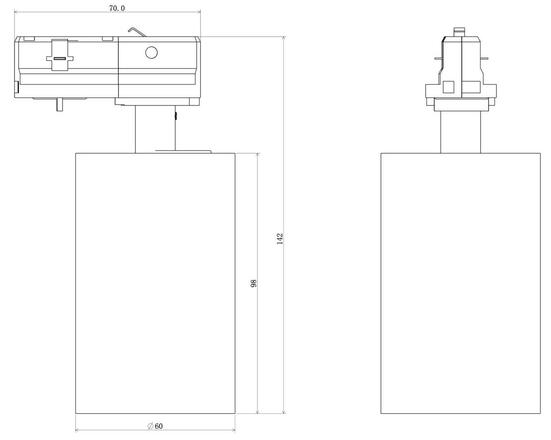 Deko-Light 1-fázový kolejnicový systém bodové svítidlo, Can, 1x max. 7,5 W, GU10, 220-240V bílá 134 mm 707155