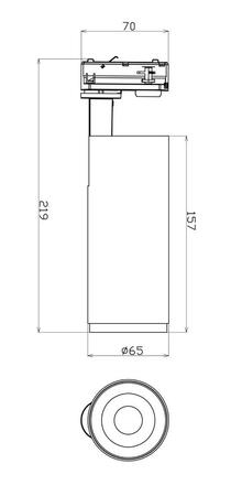 Deko-Light 1-fázový kolejnicový systém bodové svítidlo, Lucea, Tilt, 6 W, DIM, 220-240V 2700 K bílá RAL 9016 707165