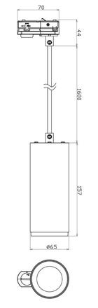 Deko-Light 1-fázový kolejnicový systém závěsné svítidlo, Lucea, 10 W, DIM, 2700 K, 220-240V bílá RAL 9016 707177