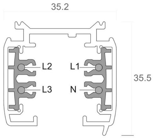 Deko-Light kolejnicový systém 3-fázový 230V D Line vestavná lišta 1m 220-240V AC/50-60Hz černá RAL 9011 1000  710002