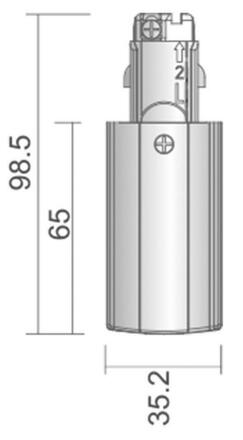 Deko-Light kolejnicový systém 3-fázový 230V D Line elektrické napájení levé 220-240V AC/50-60Hz šedá RAL 7040 98,5  710010