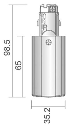 Deko-Light kolejnicový systém 3-fázový 230V D Line elektrické napájení pravé 220-240V AC/50-60Hz bílá RAL 9016 98,5  710012