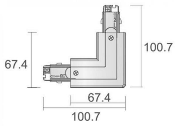 Deko-Light kolejnicový systém 3-fázový 230V D Line 90d-spojka levé-pravé 220-240V AC/50-60Hz šedá RAL 7040 100,7  710037