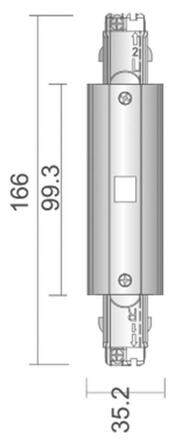 Deko-Light kolejnicový systém 3-fázový 230V D Line elektrické prodlužovací spojení možnost napájení levé-pravé 220-240V AC/50-60Hz šedá RAL 7040 166  710043