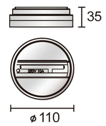 Deko-Light kolejnicový systém 3-fázový 230V D Line přisazený adaptér pro svítidla 220-240V AC/50-60Hz bílá RAL 9016  710045