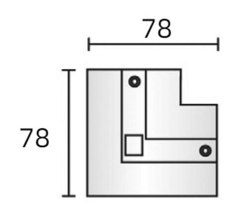 Deko-Light kolejnicový systém 3-fázový 230V D Line krycí panel 90°-spojka bílá RAL 9016 77,6 mm 710091