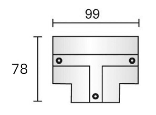 Deko-Light kolejnicový systém 3-fázový 230V D Line krycí panel T-spojka bílá RAL 9016 99 mm 710093