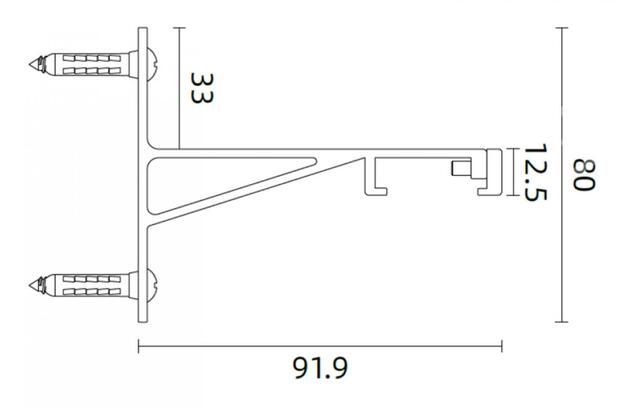 Deko-Light 3-fázový kolejnicový systém - D Line/Dali držák na zeď, bílá 710104