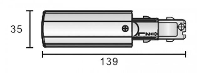 Deko-Light 3-fázový kolejnicový systém - D Line DALI elektrické napájení levé, bílá 710514
