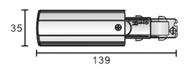 Deko-Light 3-fázový kolejnicový systém - D Line DALI elektrické napájení pravé, černá 710517