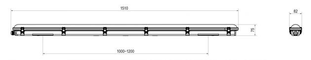 Deko-Light prachotěsné svítidlo Tri Proof Basic, Motion, 55 W, 4000 K, 220-240V 7700 lm 1510 mm 730490