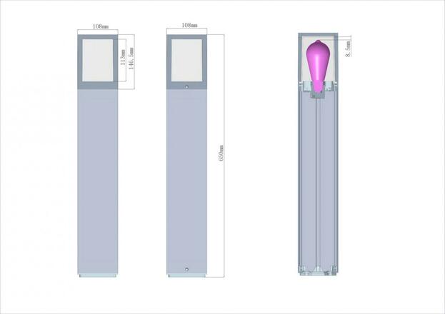 Deko-Light stojací svítidlo - Facado II hranaté opal 650mm, 1x max 20 W, E27, šedá 730495