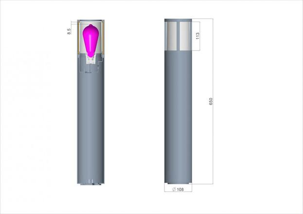 Deko-Light stojací svítidlo - Facado II kulaté tónované 650mm, 1x max 20 W, E27, šedá 730499