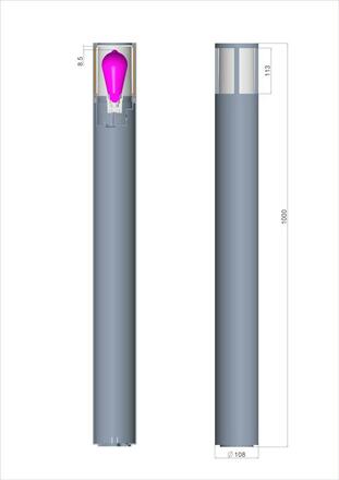 Deko-Light stojací svítidlo - Facado II kulaté tónované 1000mm, 1x max 20 W, E27, šedá 730503