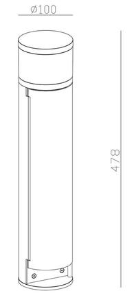 Deko-Light stojací svítidlo sloupek se zásuvkami osvětlený 220-240V AC/50-60Hz 4,80 W 3000 K 150 lm 478 tmavě šedá 733054