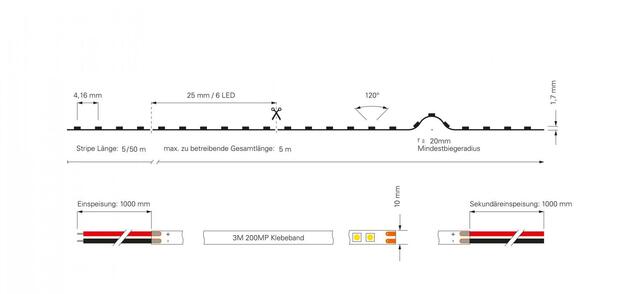 Light Impressions Deko-Light flexibilní LED pásek 3528-240-24V-3000K-5m 24V DC 90,00 W 3000 K 6200 lm 5000 mm 840193