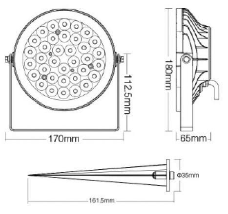 Deko-Light bodové svítidlo se zápichem, RF-smart, 230V, 25W, RGB+CCT, 2700-6500K, IP65 černá 843521