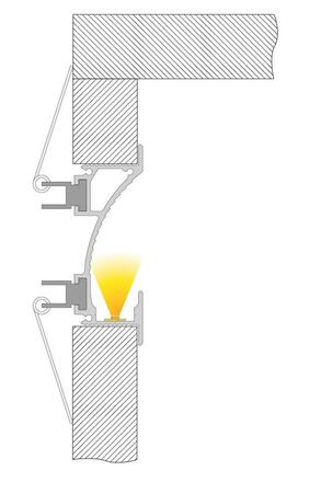 Deko-Light sádrokartonový-profil, nástěnná římsa EL-02-12 stříbrná elox 3000 mm 975496