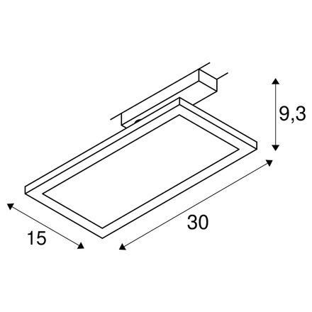 BIG WHITE (SLV) PANEL TRACK square 150 x 300 mm 1fázový spot bílý 18 W 3000 K 1004934