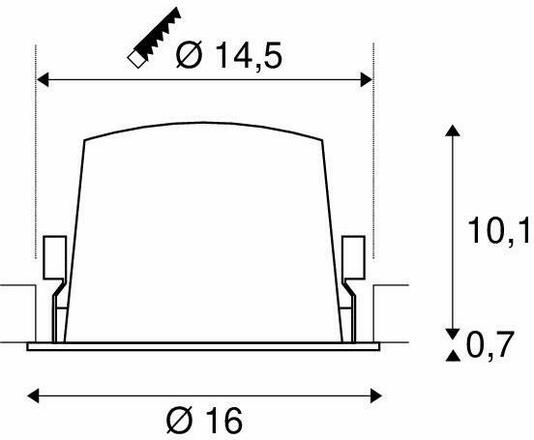 BIG WHITE NUMINOS DL XL vnitřní LED zápustné stropní svítidlo černá/černá 2700 K 55° 1003991