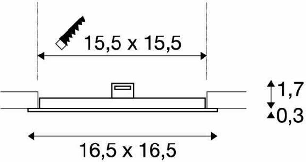 BIG WHITE SENSER 18 DL vnitřní LED stropní zápustné svítidlo hranaté bílé, 4000 K 1004698