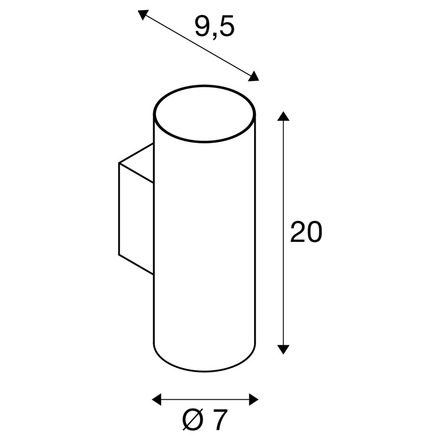 BIG WHITE (SLV) ASTO TUBE nástěnné přisazené svítidlo, válcové, max. 2x 10 W, černé 1006443