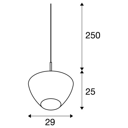 BIG WHITE (SLV) PANTILO CONVEX 29 závěsné svítidlo, 250cm, E27, max. 40W, zlaté 1007880