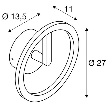 BIG WHITE (SLV) Q-RING nástěnné svítidlo, 3000 K FÁZE, IP65, černá 1007918