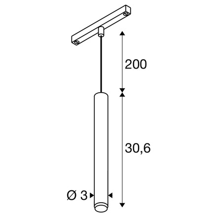 BIG WHITE (SLV) GRIP! S 48V závěsné svítidlo, délka závěsu 200 cm, 2700 K, 29°, DALI, bílé / černé 1008454