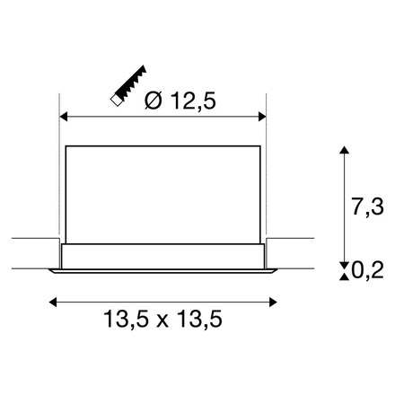 BIG WHITE VERLUX, vestavné svítidlo, LED, 3000K, bílé matné, D/Š/H 13,5/13,5/7,5 cm, 20W 112692