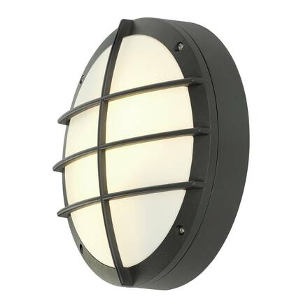 BIG WHITE BULAN GRID, venkovní nástěnné a stropní svítidlo, A60, IP44, kulaté, antracit, max. 50 W, kryt PC 229085