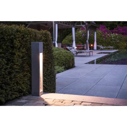 BIG WHITE ARROCK STONE, venkovní stojací lampa, LED, 3000K, hranatá, šedý kámen, D/Š/V 12/12/75 cm, max. 6 W 231371