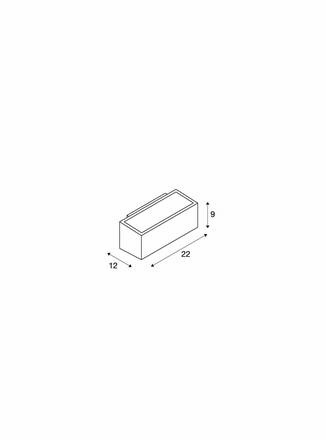 BIG WHITE BOX, venkovní nástěnné svítidlo, QT-DE12, IP44, hranaté, up/down, antracit, max. 80 W 232485