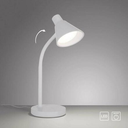 JUST LIGHT LED stolní lampa bílá s vypínačem flexibilní na psací stůl 3000K LD 11248-16