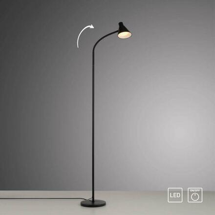 JUST LIGHT LED stojací svítidlo černé s vypínačem flexibilně nastavitelné vhodné pro práci 3000K LD 11249-18