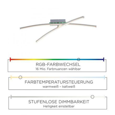 LEUCHTEN DIREKT is JUST LIGHT LED stropní svítidlo, ocel, dálkový ovladač, stmívatelné, RGB, CCT 2700-5000K