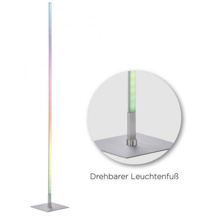 LEUCHTEN DIREKT is JUST LIGHT LED stojací svítidlo, barva ocel, RGB, dálkový ovladač, stmívatelné RGB+2700-5000K 11788-55