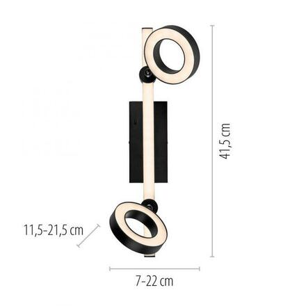 JUST LIGHT LED stropní svítidlo černé Smarthome stmívatelné dálkový ovladač s aplikací Tuya RGB/2700-5000K LD 12075-18