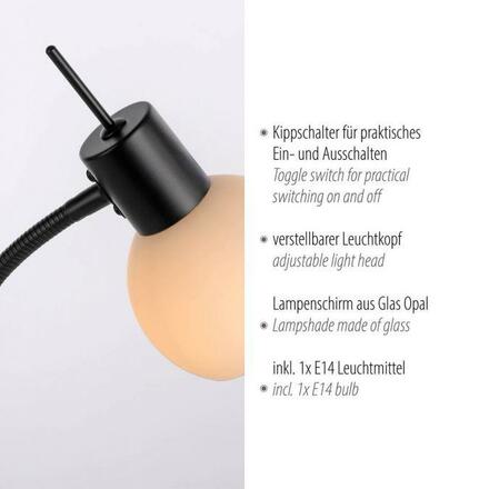 JUST LIGHT LED stolní lampa černá vypínač flexibilní nastavitelné 3000K LD 12156-18