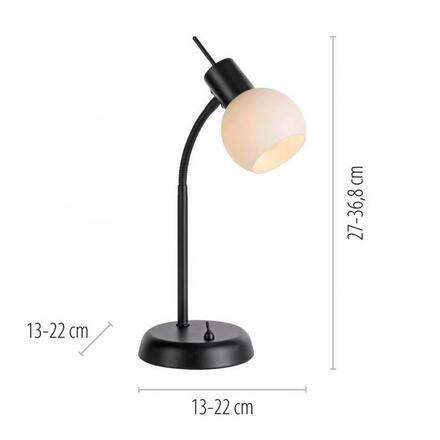 JUST LIGHT LED stolní lampa černá vypínač flexibilní nastavitelné 3000K LD 12156-18