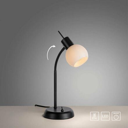 JUST LIGHT LED stolní lampa černá vypínač flexibilní nastavitelné 3000K LD 12156-18