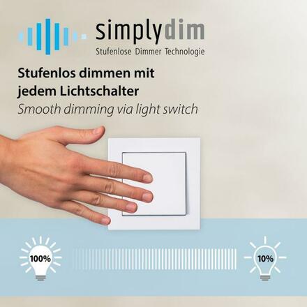 JUST LIGHT LED stropní svítidlo bílé průměr 16cm stmívatelné SimplyDim 3000K LD 14325-16