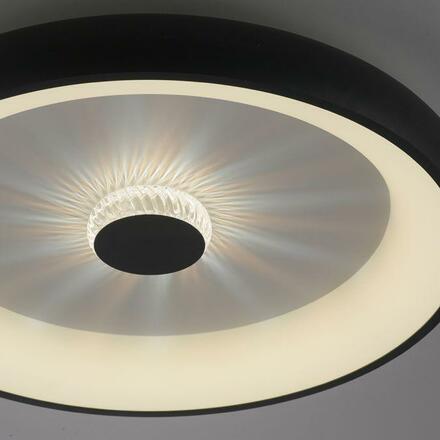 LEUCHTEN DIREKT is JUST LIGHT LED stropní svítidlo černá 61x61 kruhové křišťálový efekt stmívatelné CCT 2700-5000K LD 14386-18