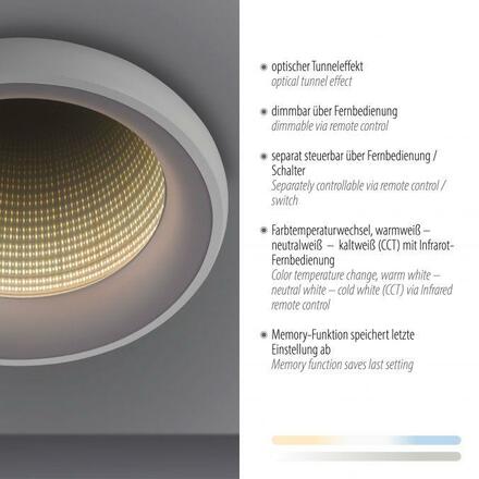 JUST LIGHT LED stropní svítidlo bílé s tunelovým efektem stmívatelné dálkový ovladač CCT 2700-5000K LD 14394-16