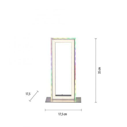 LEUCHTEN DIREKT is JUST LIGHT LED stolní lampa, stříbrná barva, šňůrový vypínač, Rainbow RGB, dálkový ovladač RGB+2700-5000K