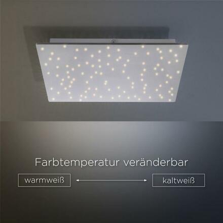 LEUCHTEN DIREKT is JUST LIGHT LED stropní svítidlo hranaté v barvě oceli s hvězdným nebem a nastavitelou barvou světla 2700-5000K