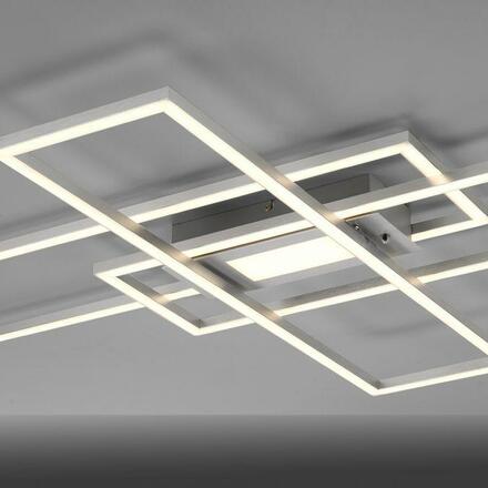 LEUCHTEN DIREKT is JUST LIGHT LED stropní svítidlo stříbrná barva 99x29cm, hranaté, stmívatelné, downlight+sidelight 2700-5000K