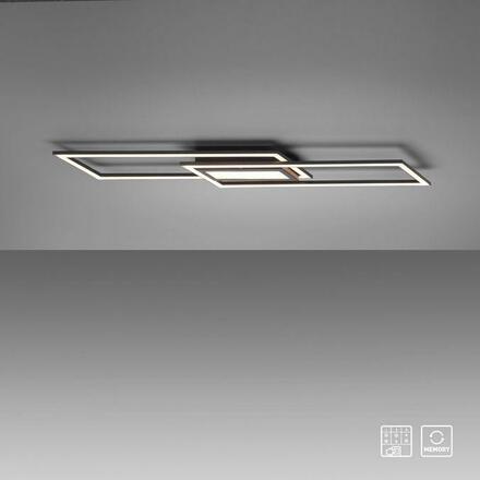 LEUCHTEN DIREKT is JUST LIGHT LED stropní svítidlo 1000x17,9cm černá ploché stmívatelné vypínačem jednoduchý panel 3000K LD 14694-18