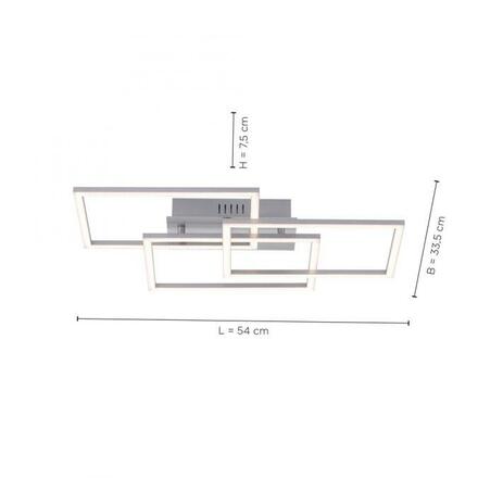 LEUCHTEN DIREKT is JUST LIGHT LED stropní svítidlo v barvě oceli s funkcí stmívání v moderním designu SimplyDim 2700K